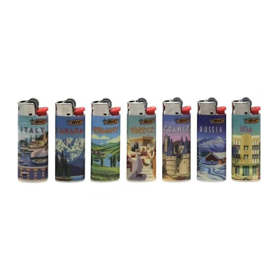 Bic J25 mini Post Cards кремниевая зажигалка