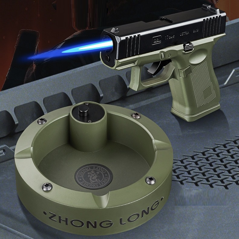 Zhong Long ZL-035B настольная турбо зажигалка - пепельница