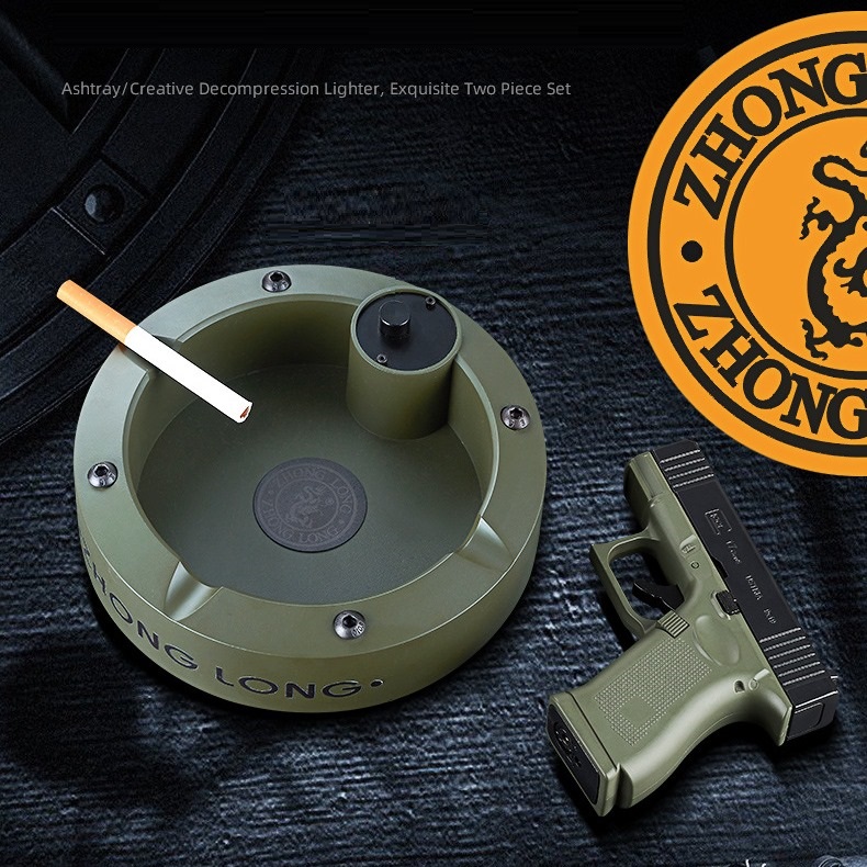 Zhong Long ZL-035B настольная турбо зажигалка - пепельница