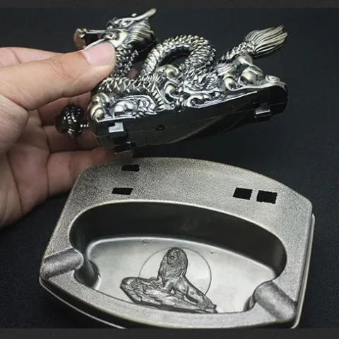 DINGHAO DH-8878 "Дракон" настольная зажигалка - пепельница