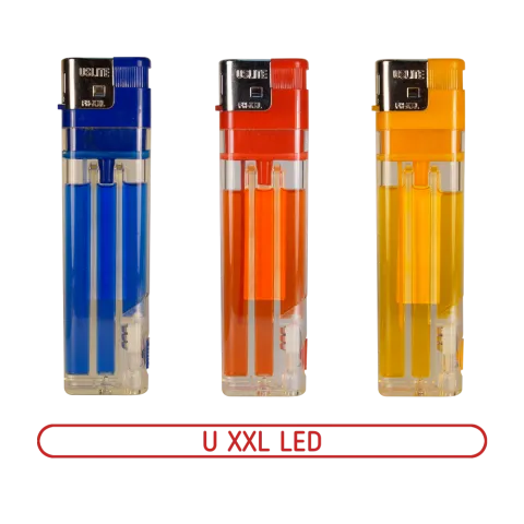 U XXL LED большая пьезо зажигалка с фонарем
