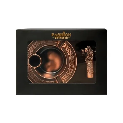 Fashion Smoking Set Лев подарочный набор пепельница + зажигалка Fashion Smoking Set Лев подарочный набор пепельница + зажигалка
