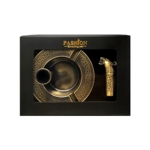 Fashion Smoking Set Леопард подарочный набор пепельница + зажигалка Fashion Smoking Set Леопард подарочный набор пепельница + зажигалка