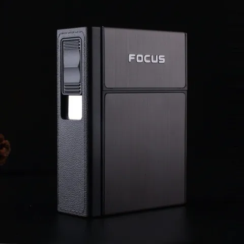 Focus JD-YH035A кейс для сигарет с встроенной USB зажигалкой 