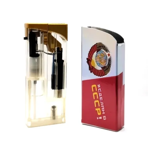 Oney JM-01(02) Gold Cap турбо зажигалка в металлическом чехле