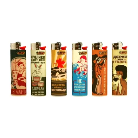 Bic J3 "Советское ретро" кремниевая зажигалка 