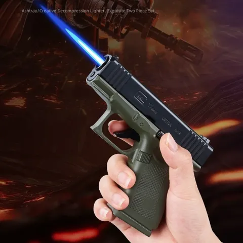 Zhong Long ZL-035A настольная турбо зажигалка - пепельница