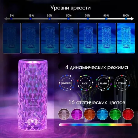 Rose Diamond Table Lamp 02 ночник